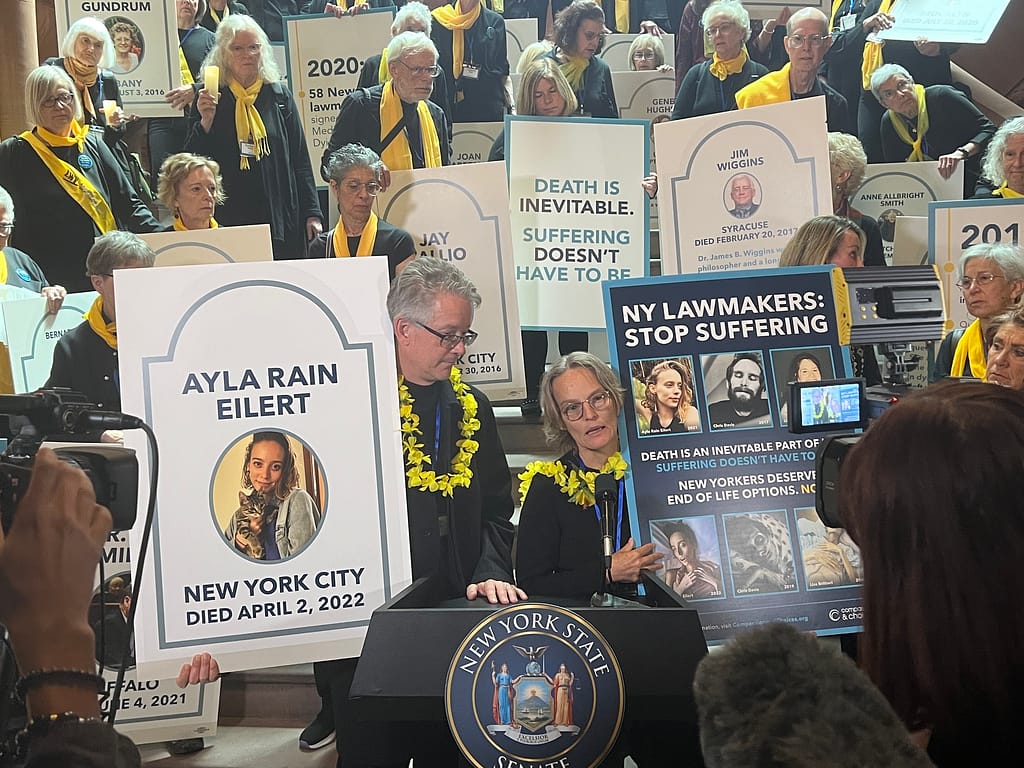 Daren and Amy Eilert, the parents of Ayla Rain Eilert, a Manhattan ballet dancer who died from metastatic tongue cancer at age 24.