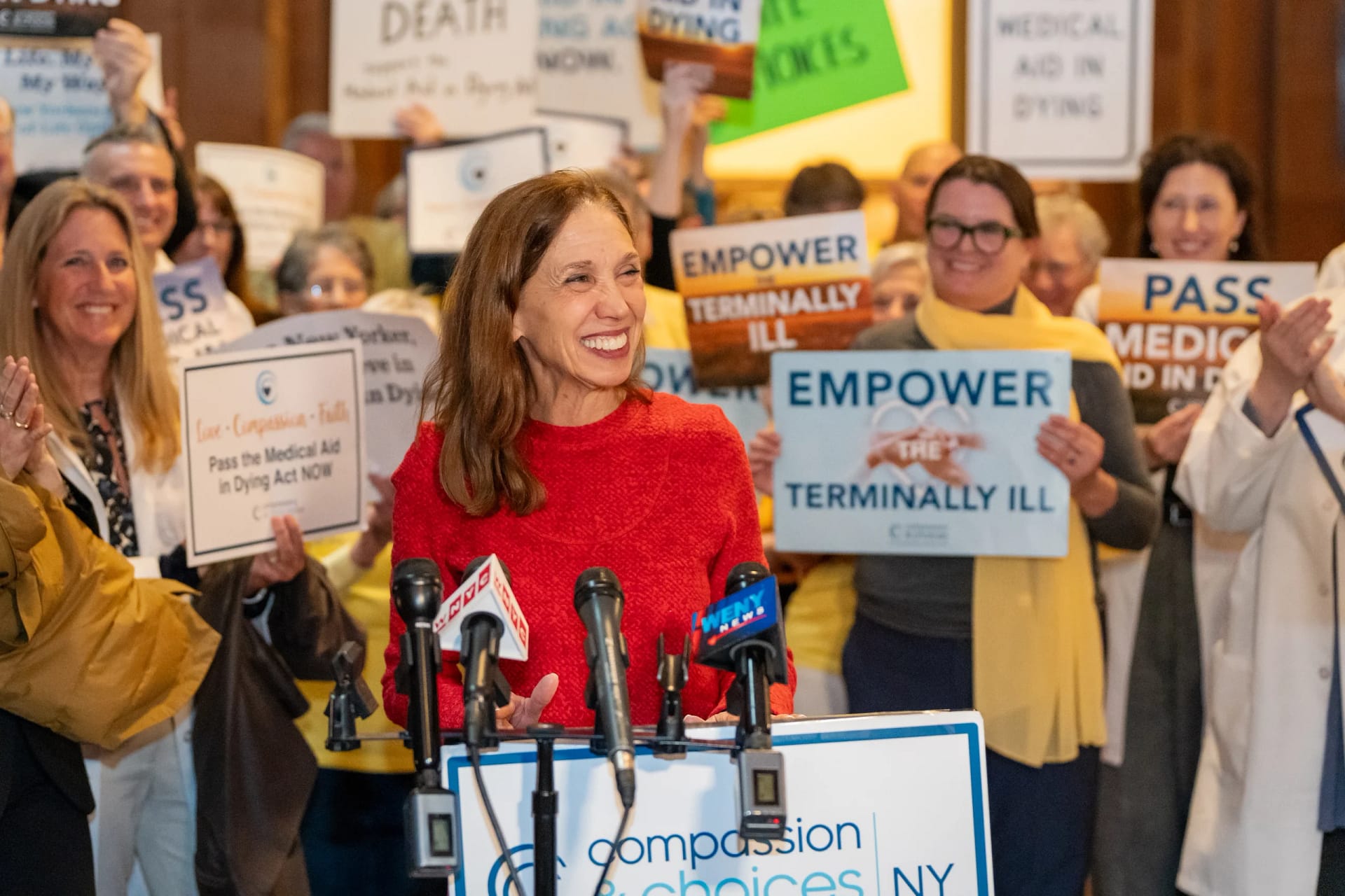 Supporters at the healthcare provider lobby day in New York