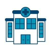 graphic of a blue hospital