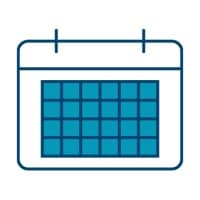 Graphic of a blue calendar