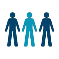 Graphic of three blue people figures