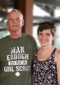 Grant McGuire with his granddaughter Sarah Breeden.
