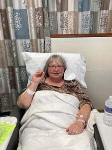 Lynn Cave, a Silver Spring resident with stage 4 eye cancer that has metastasized to her liver