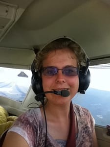 Ana Nelson flying her plane