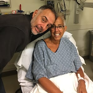 JoAnn Vizziello with husband in hospital