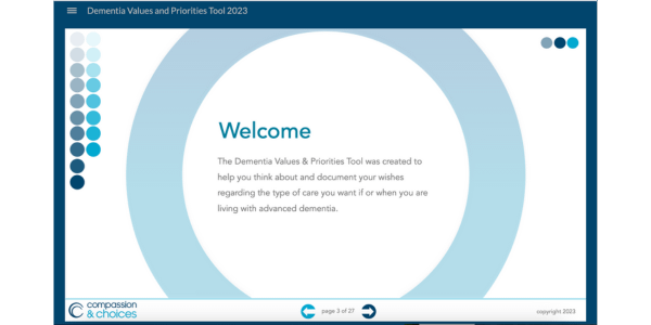 Our brand new and enhanced Dementia Values & Priorities Tool