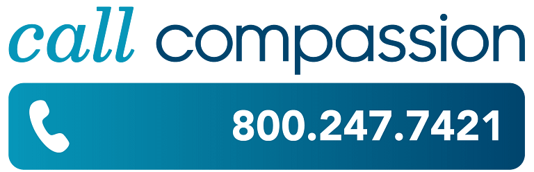 call compassion logo with phone number - 800-247-7421