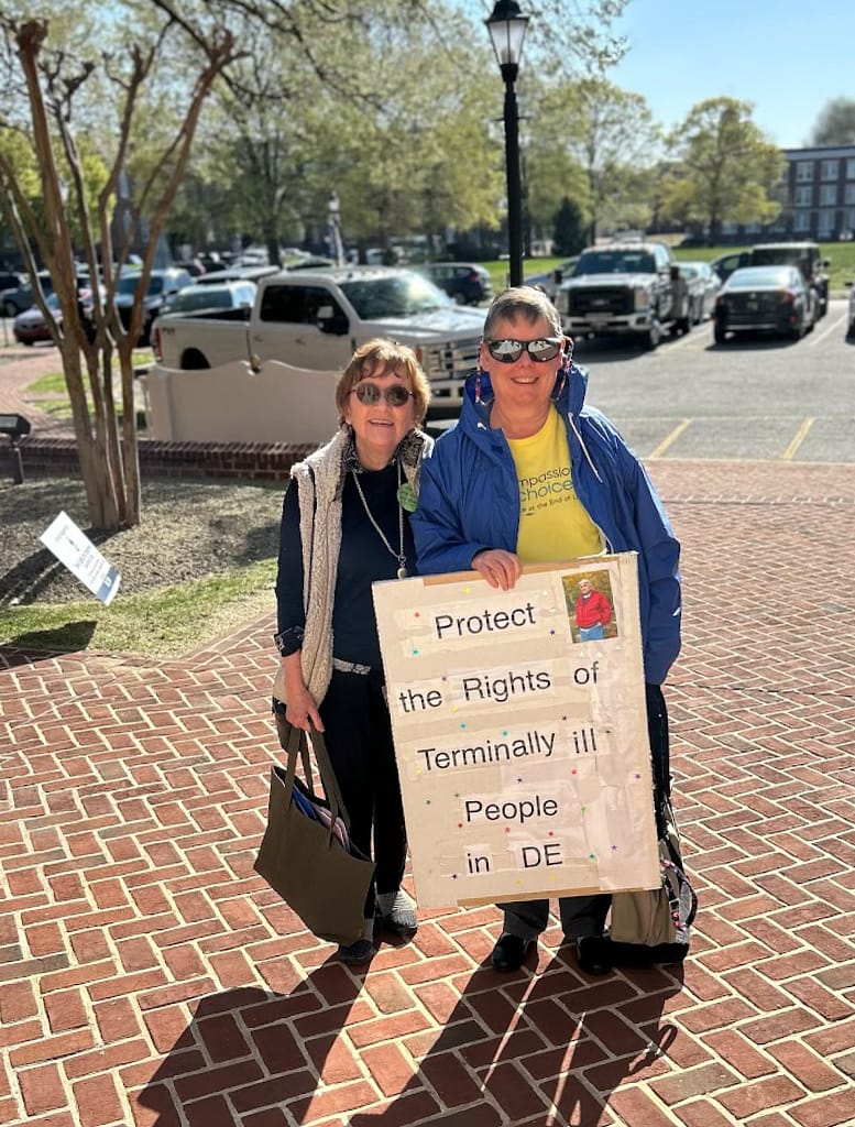 Judy Govatos and Susan Lahaie at the Deleware Senate Executive Committee hearing