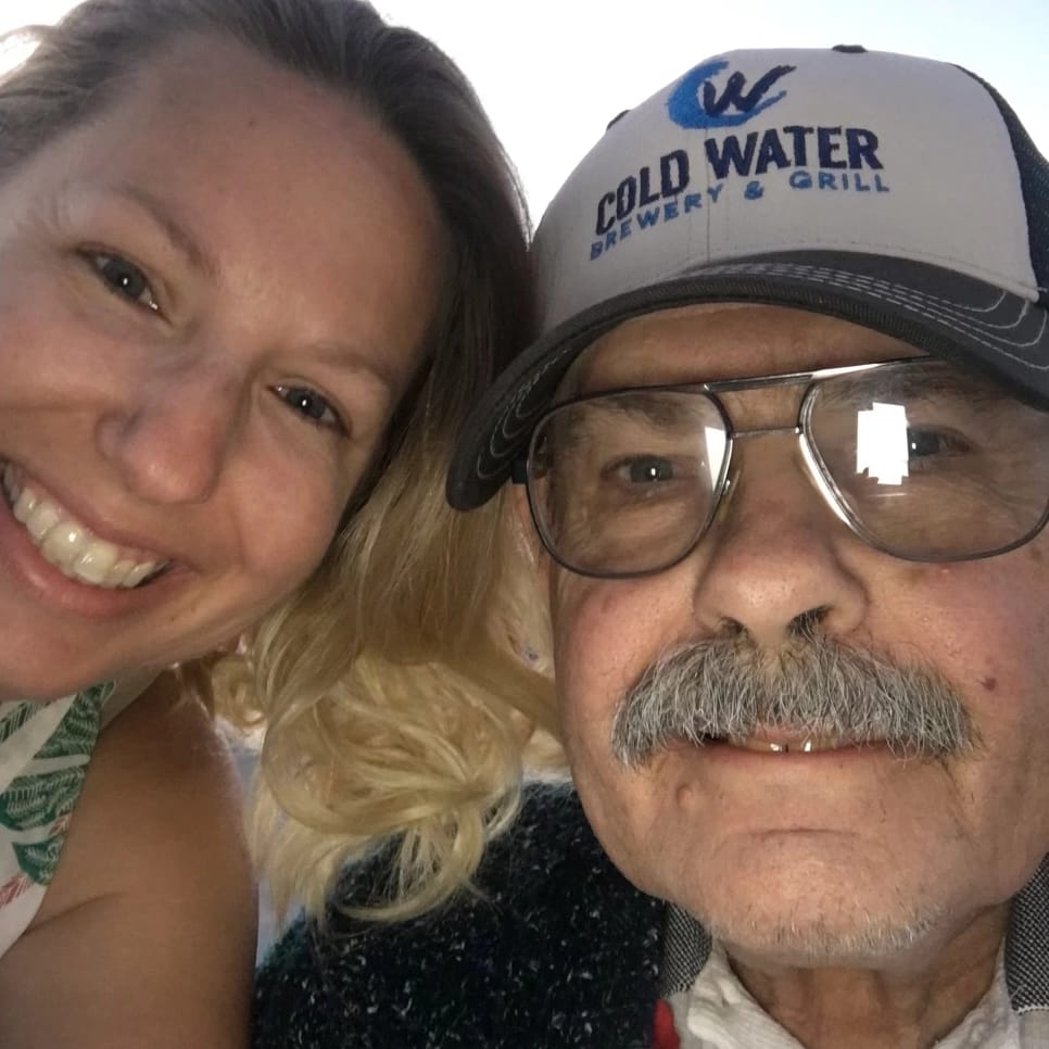 Cathy Deering with her dad, George Danforth