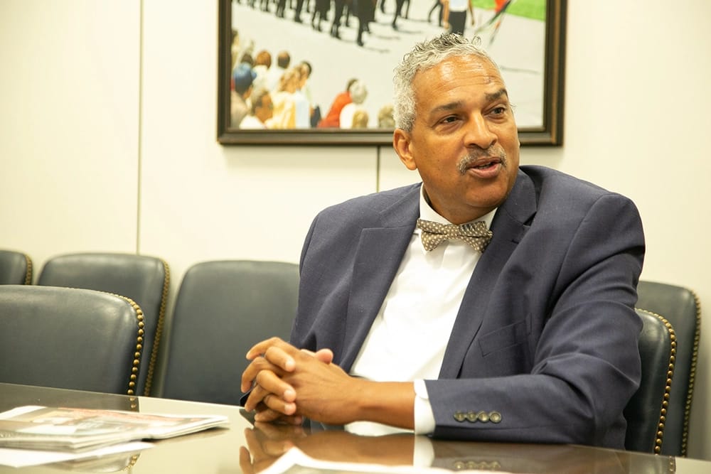 C&C African American Leadership Council Member Al Thomas seated and speaking