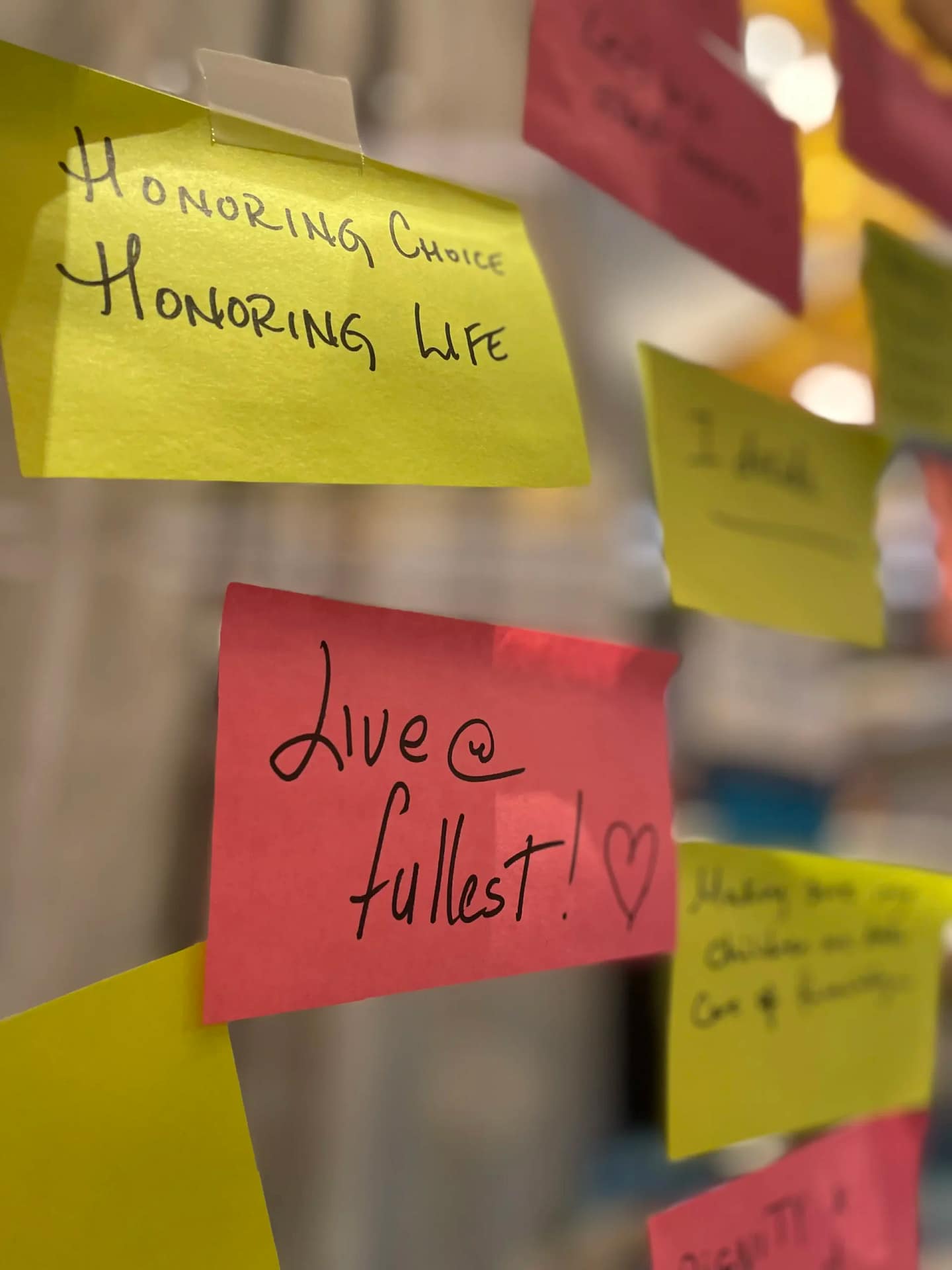 Attendees of the ASA conference who visited the Compassion & Choices booth posted about what matters most to them at the end of life