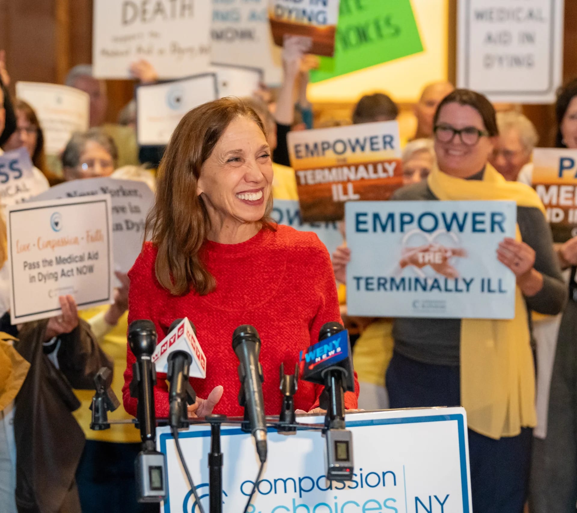 Supporters at the healthcare provider lobby day in New York